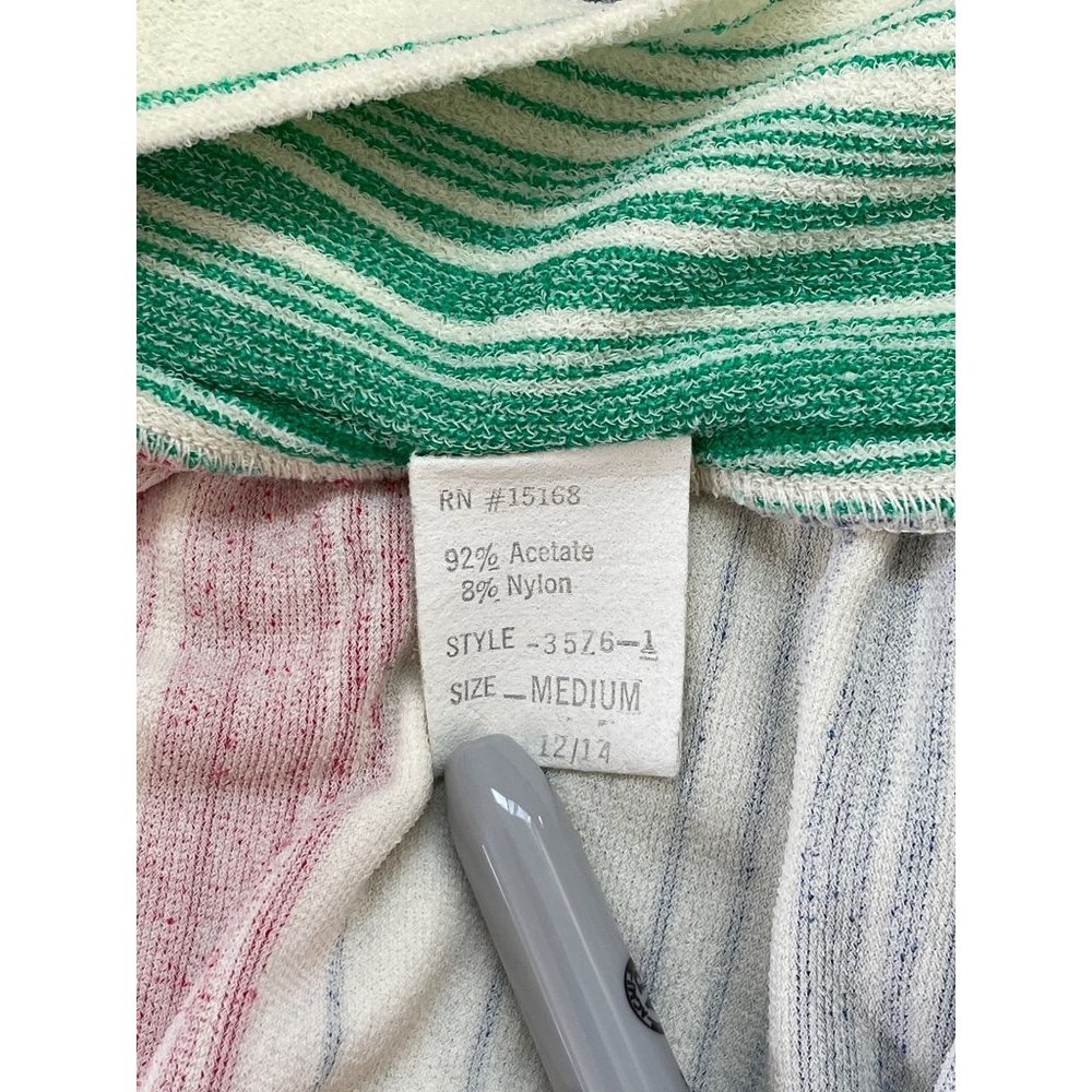 Vintage 70s 80s Rainbow MuuMuu Kaftan House Dress size M Medium Terry Cloth Boho - Picture 2 of 6